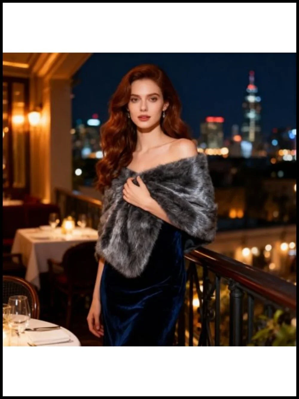 Faux Fur Collar Scarf Wrap Winter Shawl Stole Neck Warmer Women